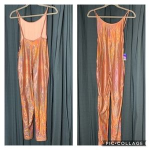 Forever 21 Small Pink Chrome Latex Bodysuit